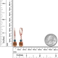thumbnail image 2 of Gem Stone King 18K Rose Gold Plated Silver Ecstasy Mystic Topaz and London Blue Topaz Dangle Earrings for Women with Lab Grown Diamond (4.69 Cttw, Oval 9X7MM), 2 of 3