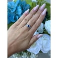 thumbnail image 2 of Bluebell Jewels Two Piece Bridal Ring Set Round Cut Blue CZ 14K White Gold Finish, 2 of 6