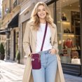 thumbnail image 5 of Multi-Compartment Bag for Women, Lightweight Travel Shoulder Sling Purse with Multiple Zipper Pockets, Versatile Everyday Handbag for Hiking and Commuting, 1Pack Dark Purple, 5 of 6