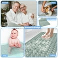 thumbnail image 6 of Lux Decor Bath Mat for Tub 2 Pack 40x16 Inch - Shower Mat with 200 Suction Cups and 176 Drain Holes, Machine Washable Bathtub Mat Non Slip for Bathroom Safety - Mint, 6 of 10