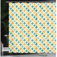 thumbnail image 4 of Ambesonne Geometric Shower Curtain, Abstract Circle Cube, 69"Wx75"L, Yellow and Blue, 4 of 5
