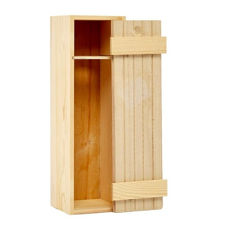 

6ea - 4 X 4 X 13-1/4 Pine Slat Top Wine Wood Box Width 3 1/2 by Paper Mart
