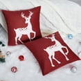 thumbnail image 7 of 2 Pcs Christmas Deer Print Throw Pillow Case, 18 x18 inch Square Rustic Xmas Throw Pillow Cover, 7 of 7