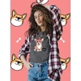 thumbnail image 2 of Little Corgi Let's Party T-Shirt Women -Image by Shutterstock, Female Small, 2 of 4