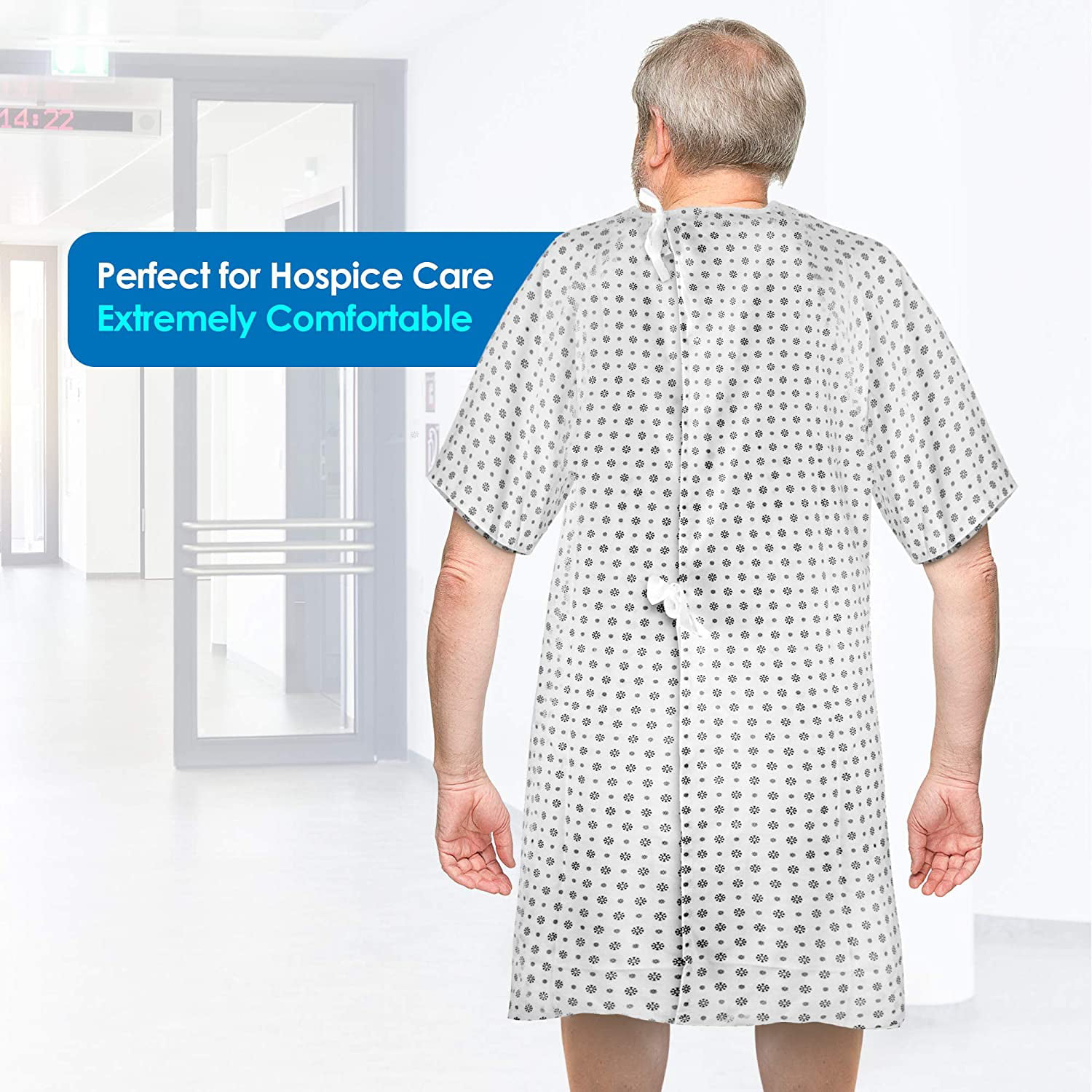 Magnus Care Patient Medical Hospital Gown, Cotton Blend, 46 Long & 66  Wide, 4 Pack