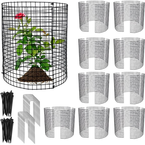 30 PCS Round Plant Protector from Animals, 12 Pack 12'' x 12'' Metal Plant Cages,30Pcs Metal Mesh to Keep Animals Out, Garden Protection Bunny Barricades, Wire Plant Protectors for Rabbit C