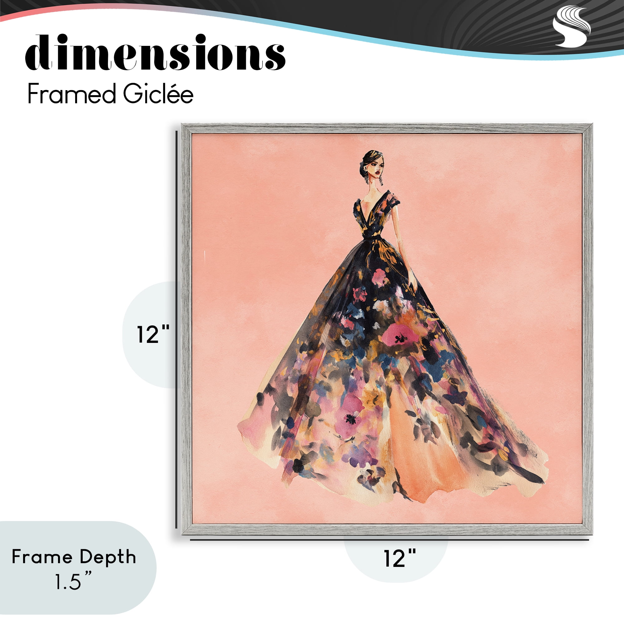 Stupell Industries Rose Gold Night Gray Framed Giclee Art, design by Svetlana Aleynikova