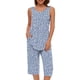 thumbnail image 1 of Conjunto de Ropa de Salón para Mujer Cuello Redondo Blusa sin Mangas Sólida Y Pantalones Cortos de Cintura Elástica Pantalones, Pantalones Cortos de Verano para Mujeres, 1 of 7