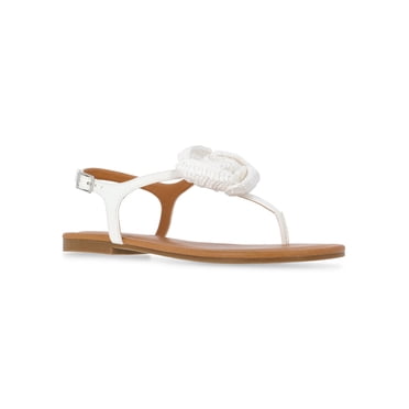 Time and Tru Women's Crochet Flower Thong Sandals