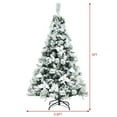 thumbnail image 2 of Gymax 5 FT Artificial Snow Flocked Christmas Tree Hinged Xmas Tree w/ Metal Stand, 2 of 10