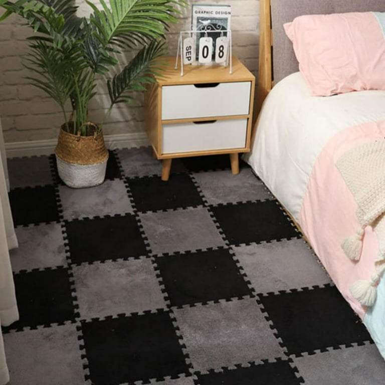 Generic Milk Velvet Patchwork Rugs, 12x12in Square Plush