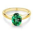 thumbnail image 2 of Gem Stone King 10K Yellow Gold Solitaire Ring Set with Oval 9x7mm Rainforest Topaz, 2 of 4