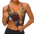 thumbnail image 3 of Pofeuu Sunshine Flower Meditating Cat Print Sports Bra for Women Sexy Vest Yoga Running Gym Fitness Crop Bras Tops-XX-Large, 3 of 8