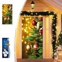Djunllk Christmas Door Cover Decoration Photography Backdrop Outdoor Sign for Home Wall Indoor Outdoor Party, 78.7 x 35.4