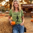 thumbnail image 5 of Halloween Shirts for Women Vintage Broom Flying Witch Shirt Short Sleeve V Neck Basic T-Shirt Casual Pullover Tops,Green,S, 5 of 8
