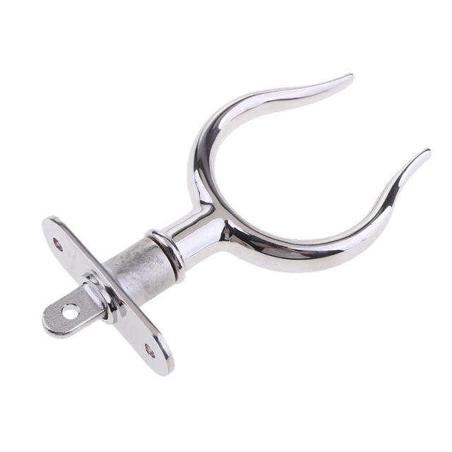 Abrazadera de Soporte de Montaje de Zócalo Rowlock de Yate Marino Sharpla Acero Inoxidable Plateado Pulido Alto
