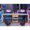 thumbnail image 3 of 90.5" Two Person Office Desk, Long Computer Desk with 2 Drawers and Open Storage, 3 of 8