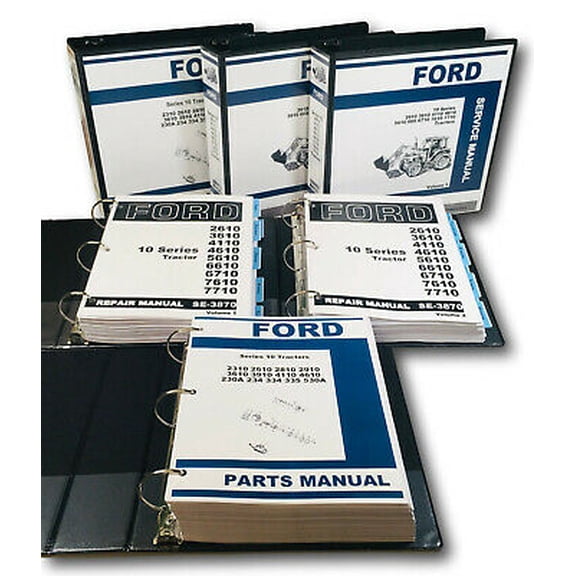 Ford Tractor 2610 3610 4110 4610 Service Manual Parts Catalog Shop Repair Set