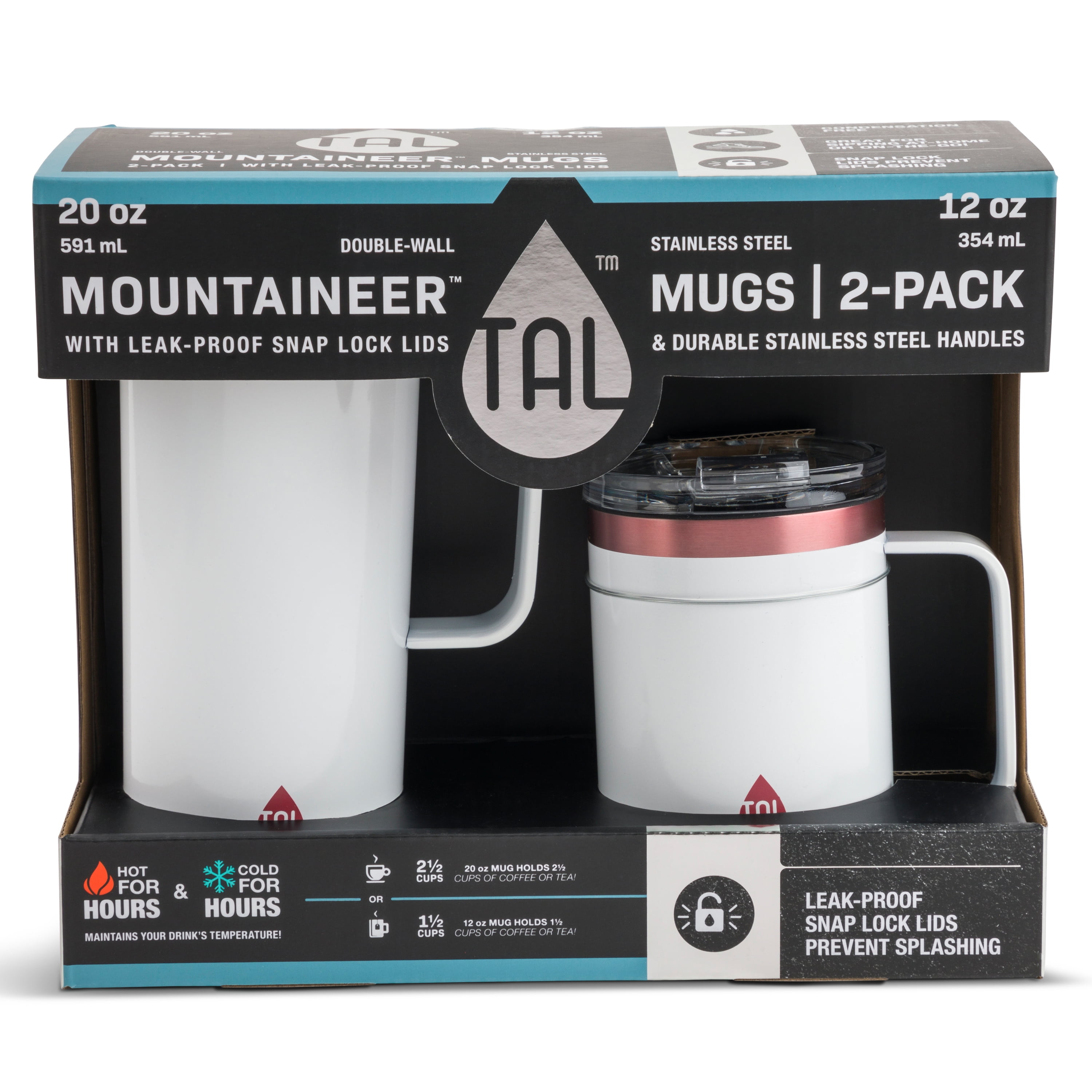 Miami Merger 2 Pack of Stainless Steel Travel Mugs