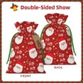 thumbnail image 3 of XMXT Christmas Drawstring Gift Bags, Santa Claus Cartoon Print Wrapping Sacks Candy Packing Bag Party Decorations Favor Bags, S, 3 of 8