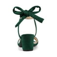 thumbnail image 2 of BLISSFUL STEP Women's Open Toe Ankle Tie Back Block Heels Sandals Green (Size 7.5), 2 of 7