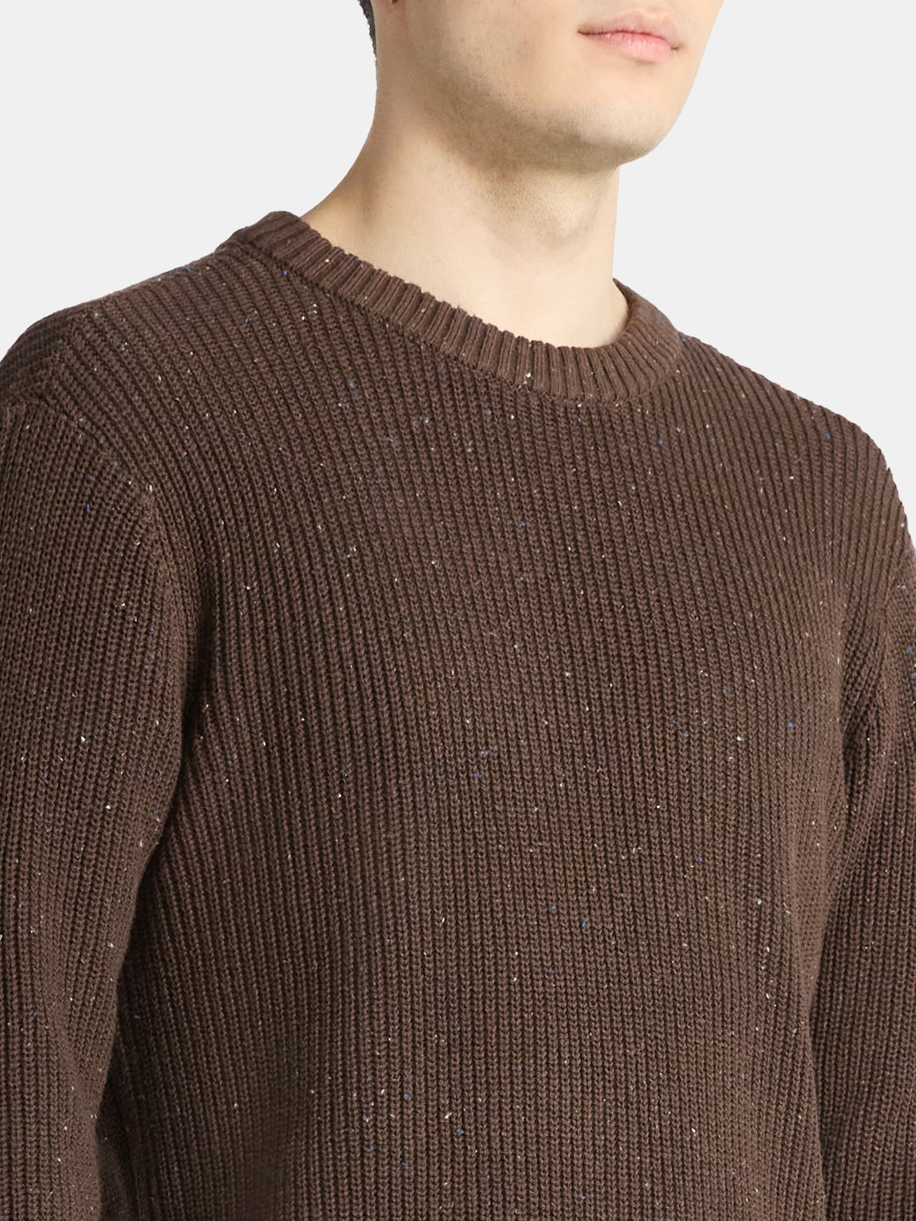 No Boundaries  Souffle Yarn Confetti Sweater with Long Sleeves, Men's Sizes XS-3XL