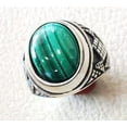 thumbnail image 5 of Malachite Mans Ring, Natural Green Malachite, Spiritual, Silver Jewelry, 925 Silver Ring, Birthday Gift, Heavy Mens Ring, Arabic Design, Ottoman Style Ring, Christmas, Turkey Mens Signet Ring, 5 of 6