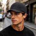thumbnail image 2 of Xijirk Herringbone Baseball Cap Textured Curved Brim Dad Hat for Daily Casual Street Travel Outdoor Wear,Black,One Size, 2 of 7