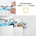 thumbnail image 5 of Yummy Food No Hook Shower Curtain with Snap in Liner Watercolor Cartoon Food Graffiti Gradient Blue Waterproof Bathroom Shower Curtain with See Through Top Window for Bathtub 72" x 78", 5 of 9
