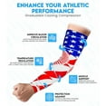 thumbnail image 3 of Exxact Sports Compression Arm Sleeves for Men & Women, 1 Pair Performance Sleeves for Baseball, Football, Youth & Adult Sizes - (USA Baseball Flag, AXL), 3 of 7
