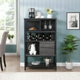 thumbnail image 2 of Industrial Bar Cabinet with Wine Rack, Rustic Wine Cabinet for Liquor and Glasses, Farmhouse Coffee Bar Cabinet with Storage, Rustic Buffet and Sideboard for Dining Room, Living Room, Kitchen, L0153, 2 of 10