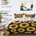 thumbnail image 3 of King 4 Piece Bedding Set Rustic Yellow Sunflower Floral Soft Breathable Duvet Cover and Pillowcase, Country Flower on Black Duvet Cover Set Bed Sheets for Bedroom Dormitory Guest Room, 3 of 9