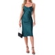 thumbnail image 2 of INSPIRE CHIC Vestido de dormir para mujeres, con dobladillo de cola de pez de satén sedoso, cuello de cowl, sin mangas, tirantes de espagueti, midi, quimono de salón, vestido de noche S Azul, 2 of 6