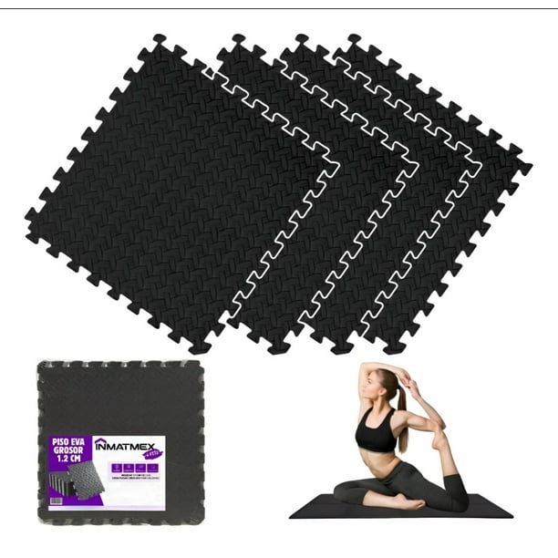TAPETE ENTRELAZABLE PARA GYM EN CASA PISO PARA GYM 4PZ DE 1.2CM DE GROSOR INMATMEX
