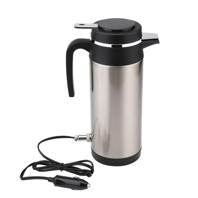 Loewten In Car Thermoses,1200ML 12V Stainless Steel Electric In Car KettleTravel Thermoses Heating Water Bottle, In Car Kettle