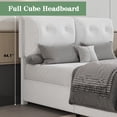 thumbnail image 2 of 4 EVER WINNER Twin Bed Frame, Twin Size Bed Frame with Headboard, Boucle Bed Frame with Removable Pillow Upholstery, No Box Spring Required, Easy Assembly, White, 2 of 6