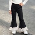 thumbnail image 2 of Rvasteizo Girls Flare Pants Cotton Fabric Lace Hem Outdoor Casual Long Pants for Kids 1-11Y 10 Years, 2 of 5