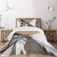thumbnail image 3 of Ambesonne Beach Quilted Bedspread Set 2 Pcs, Ocean Sea Waves Sand View, Twin Size, Pale Brown Sky Blue, 3 of 6