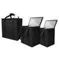 thumbnail image 1 of Lot de 3 Sacs d'Épicerie Réutilisables Isolés Sac de Livraison de Nourriture avec Double Fermeture Éclair, 1 of 8