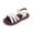 White, variant on Huanglei Timeless Girls Sandals Woven Design Comfortable Soft Sole Beach Footwear For Everyday Style , Size 8.5 ,Silver