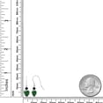 thumbnail image 3 of Gem Stone King 14K White Gold Green Nano Emerald and Black Onyx French Wire Dangle Hook Earrings for Women (1.60 Cttw, Gemstone May Birthstone, Heart 6MM, Round 3MM), 3 of 4