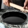 TUIBELYN 8" Round Pizza Pan Carbon Steel Oven Bakeware Black