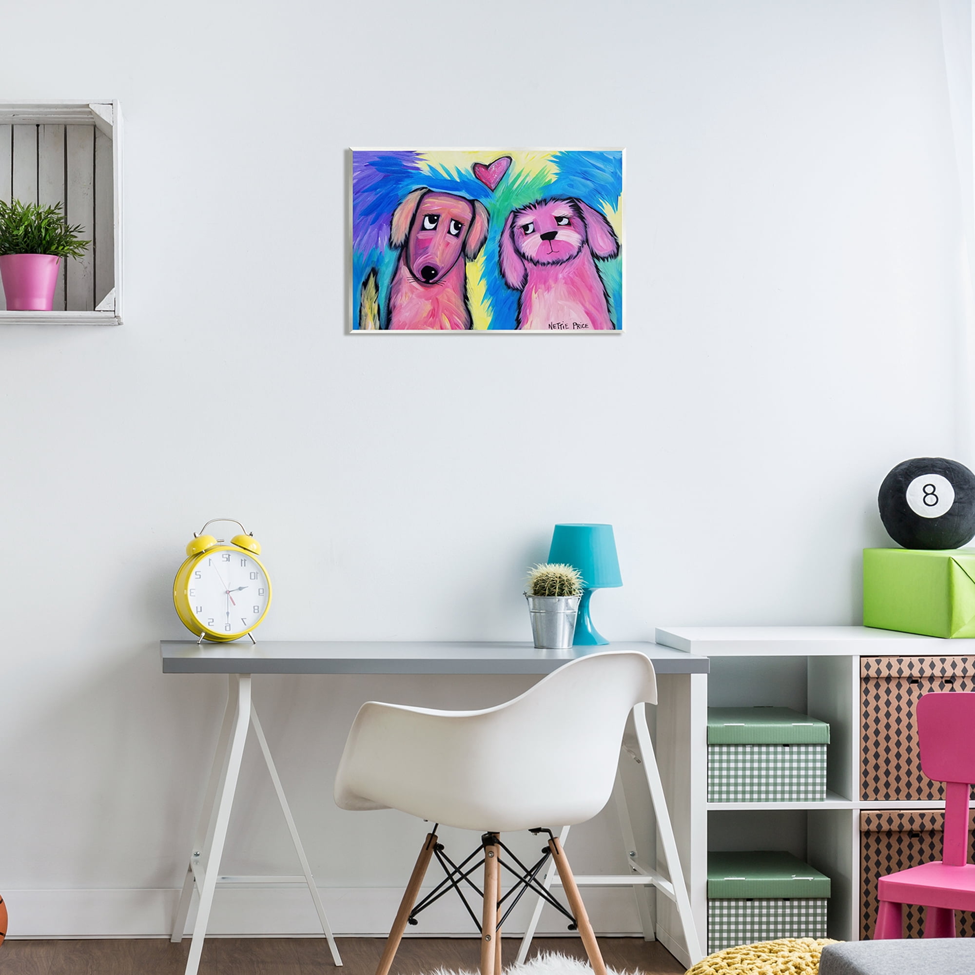 Stupell Industries Abstract Dog Friends Animals & Insects Painting Unframed Art Print Wall Art, 19 x 13