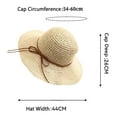 thumbnail image 3 of Nmnitkp Sun Hats for Women Cool Floppy Big Beach Straw Hats for Women Foldable Summer Wide Brim Packable Sun Hat Womens Travel Straw Fedora Hat Beige, 3 of 3