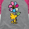 thumbnail image 3 of Peanuts - Woodstock With Flower And Pattern - Toddler And Youth Girls Raglan Graphic T-Shirt, 3 of 6