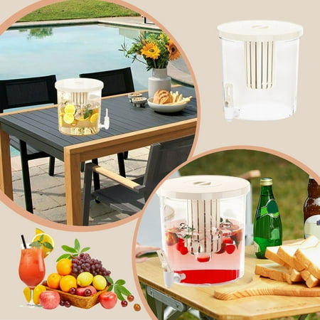 

Kitchen Clearance ASXITE Cold Beverage Dispensers Refrigerator Cold Water Bottle With Faucet High Capacity High Temperature Resistants 4.5L Cools Water Bottle Summer Fruit Tea Ice Kettle Set