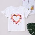 thumbnail image 2 of Ropa Para Bebés Y Niñas, Atuendo Para Niños Pequeños, Camiseta De Manga Corta Con Lazo Y Estampado De Corazones De Verano, Camiseta Blanca Con Cuello Redondo Odeerbi LM103-6027, 2 of 9