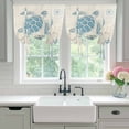 thumbnail image 4 of Blue Turtle Coastal Tie Up Curtains for Windows, Balloon Window Shades, Coral Summer Beach Nautical Ocean Beige Kitchen Window Treatments Roll Up Curtain for Basement/Nursery 52"x45", 4 of 8