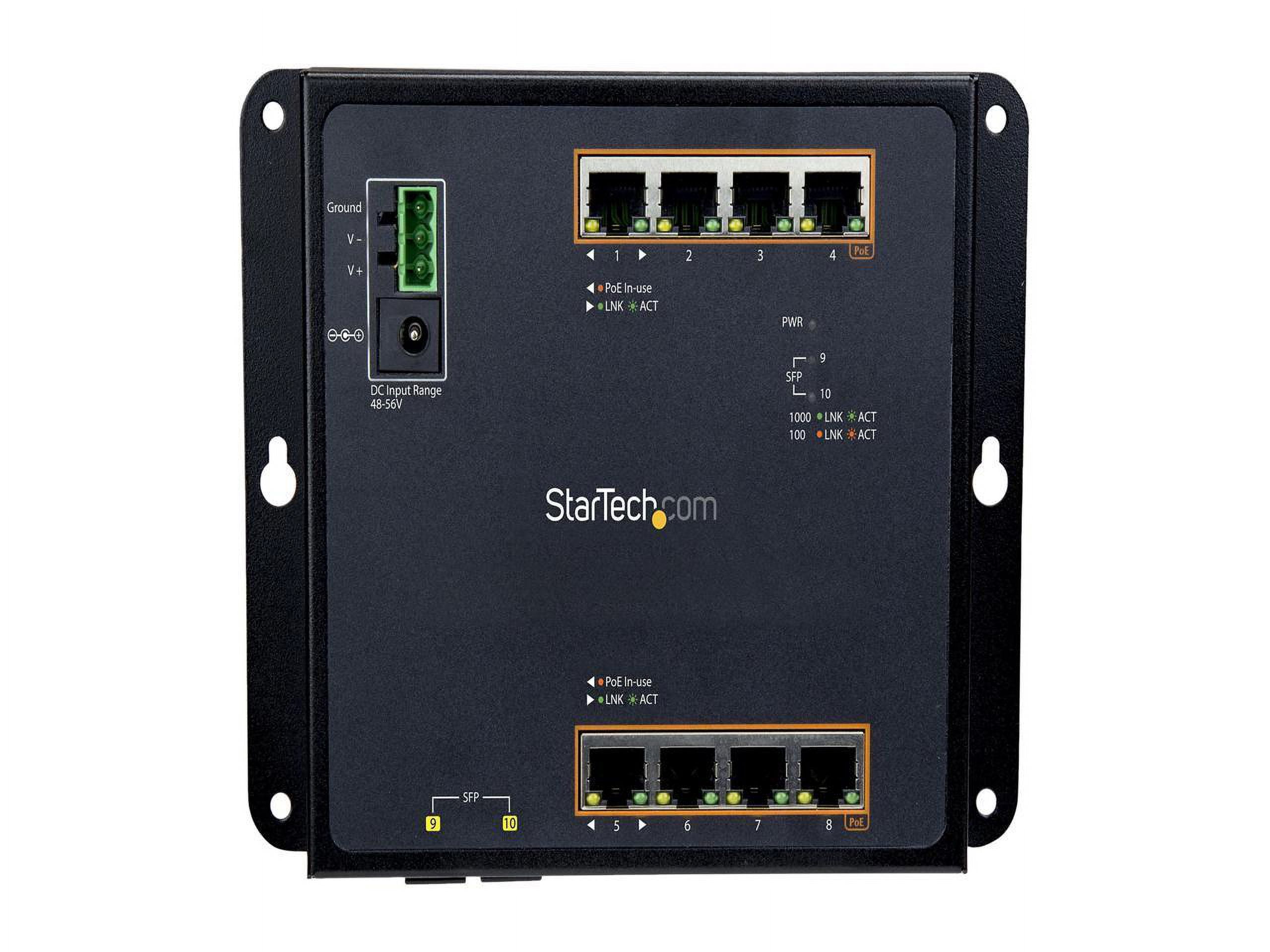StarTech 8-Port PoE+ Gigabit Ethernet Managed Switch w/ 2 SFP Connections