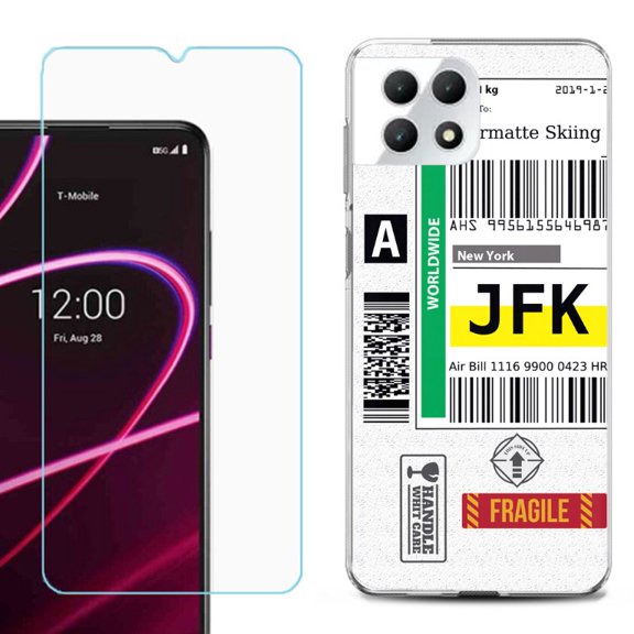 Phone Case for T-Mobile Revvl 7 5G, Shockproof Case Cover with Tempered Glass Screen Protector, by OneToughShield - Mail / New York